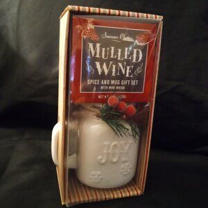MULLED WINE - SPICE AND MUG GIFT SET WITH MINI WHISK - Holiday Gift - NEW SEALED